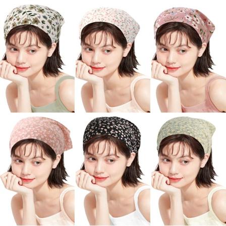 Boho-hovedbånd til kvinder, trekanttørklæder, chiffon-bandanaer, turban-hårbånd, elastisk hårtørklæde, hovedbeklædning til kvinder og piger, pakke med