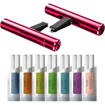 Billuftfräschare, Doftspridare, Ventilklipp Parfym Eterisk Olja pinnar, För Kvinnor Män Biltillbehör Doftdekorationer (Röd)