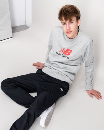 New Balance New Balance FT Stacked Logo Crew Grau Pullover Jungen - Kids Brand Store
