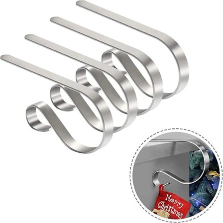 Julstrumpor Hållare Julstrumpor Hängare För Metall Julgransprydnader Krokar Justerbara Halkfria Julstrumpor Krokar Spis Metallklämmor (silver)