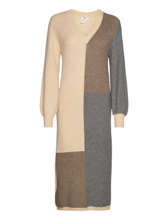 Objmalena L/S Knit Dress Maxikjole Festkjole Multi/mønstret Object
