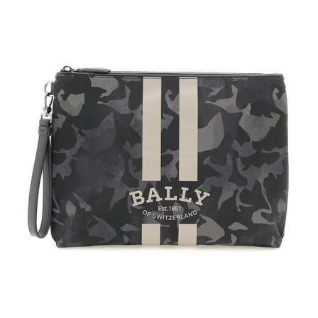 Bally, Bally fholler nylon pouch Grijs, Heren, Maat:ONE Size,polyester,Camouflage