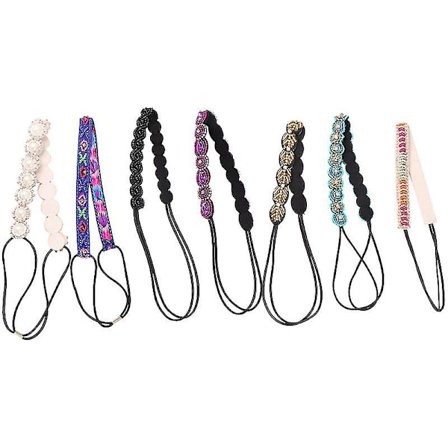 7 stk Søte Perle Hårbånd Delikat Hårtilbehør Elastisk Hodebånd For Kvinner Dekorasjon (1 stk I 7 Ulike Mønstre, Assorterte Farger)