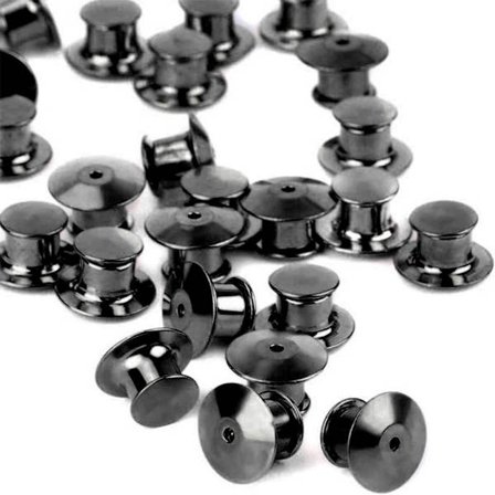 30 STK Merkespenne Brosje Push-lås SVART