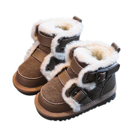 Unisex-barn Rund Tå Magic Tape Spänne Rem Fashion Bootie