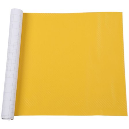 DIY 30 x 127 3D En Rulle Fiber Klistermärke Vinyl Limfilm för Bil - Gul