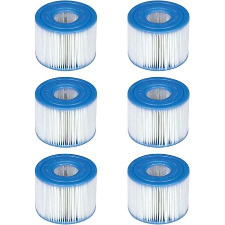 29001b01demgbai Intex-29001e Purespa Type S1 Easy Set Pool Filter Cartridges, (6 Fil, 1-pack, Blue