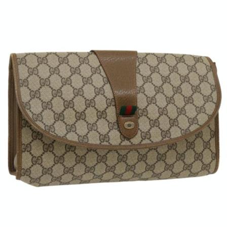 Gucci Vintage, Pre-owned Clutch Beige, Dames, Maat:ONE Size,leer