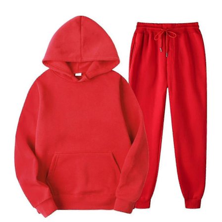 Sweatpant Set Jogger Träningsset Pullover Hooded Dragsko Toppar För Löpning Promenader Kläder-