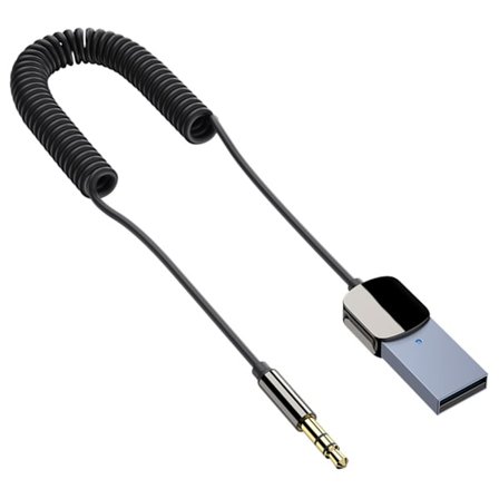 Bluetooth-mottaker for bil, USB Bluetooth Aux-adapter 5.0-mottaker med 3,5 mm AUX-kontakt og USB-adapter Plug and Play