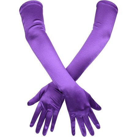Lange albue sateng hansker, elastiske lange hansker 21" opera hansker aften danselang hansker for kvinner (lilla)
