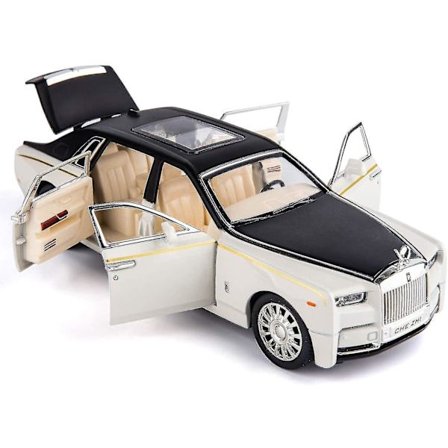 1/24 Rolls-Royce Phantom Modellbil, sinklegering Trekk-Tilbake Lekebil Med Lyd Og Lys For Barn Jente Gutt Gave (hvit)