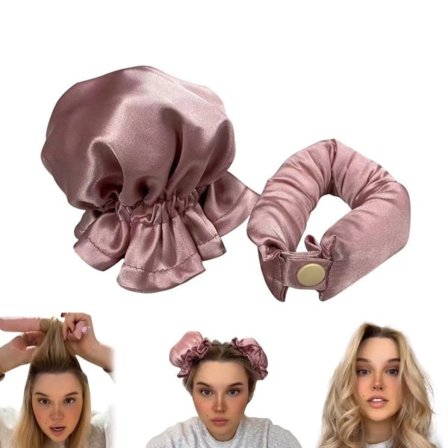 Overnight Hair Curlers, No Heat Pink