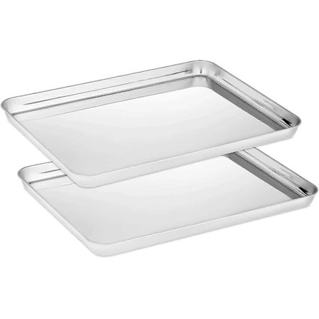 2 stk. Bageplader, Rustfri Ovnplade, Bageplade, lille+medium