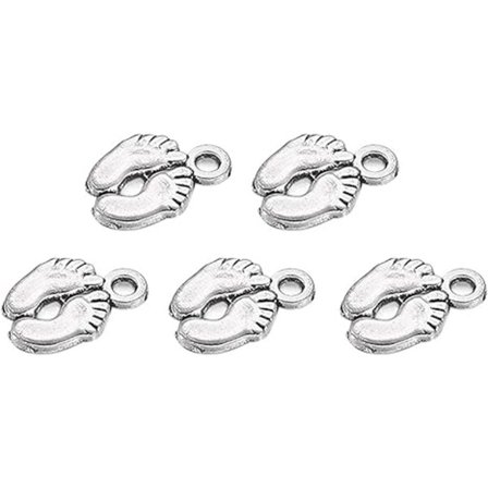 40 Tibetanska Antik Silverlegering Fotspår Hänge Halsband