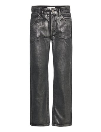 Straight Foil Jeans Black Mango