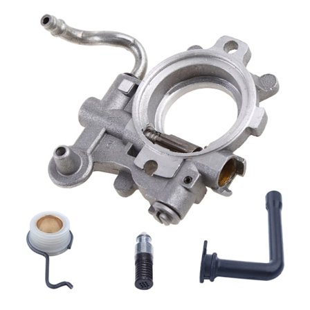 Oljepumpe for motorsag, snekkedrev, fjær, oppsamlingsslange, filterplugg 1128 3205