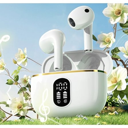 Bluetooth In-Ear Hodetelefoner Trådløse Hodetelefoner for iPhone og Android Hvit