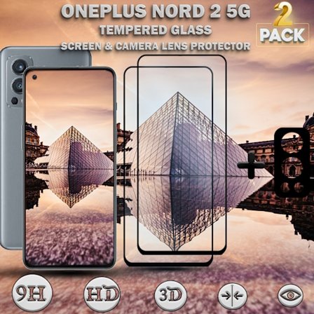 2-Pack ONEPLUS NORD 2 Näytönsuoja & 1-Pack linssinsuoja - Karkaistu Lasi 9H - Super laatu 3D