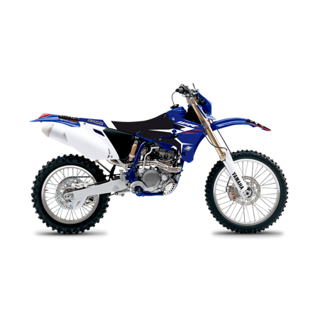 Kit Adesivi Completo Blackbird Dream 4 con Coprisella Blu-Nero-Bianco - Yamaha WR 450F 2005-2006