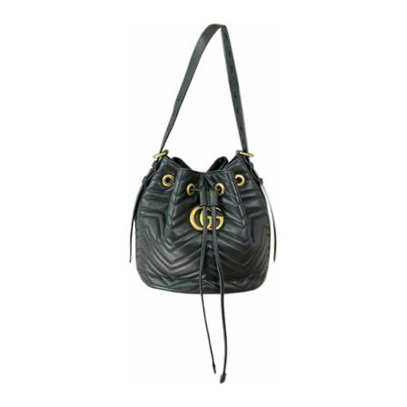Gucci Vintage, Pre-owned Bucket Bag Zwart, Dames, Maat:ONE Size,leer