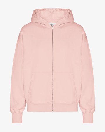 Organic Oversized Zip Hood - Faded Pink - Male - M