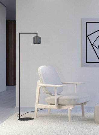 Grain gulvlampe H135 - matt sort