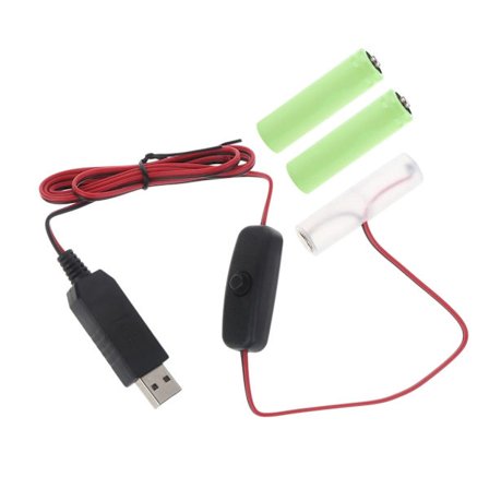 Typ C USB till 4.5V AM3/LR6/AA Dummy Batteri Strömkabel Med Strömbrytare för Radio LED Ljus Leksak Tangentbord Ersätter 3 Batterier