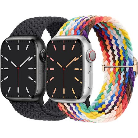 Flätat armband kompatibelt med Apple Watch 38 mm 40 mm 41 mm, elastisk solo loop nylonarmband för Apple Watch Series 8/7/6/SE/5/4/3/2/1/SE