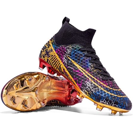 Bekväma fotbollsskor för män, inomhus och utomhus, med högt grepp svart