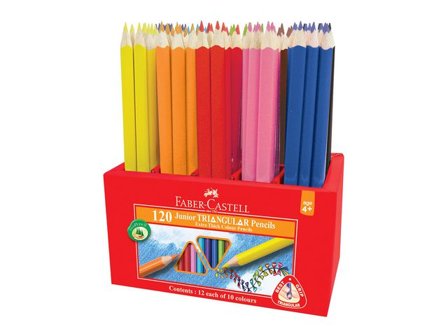 FABER-CASTELL Färgpenna Triangular 12x10 färger - Lyreco - Skola och förskola - Pennor och tillbehör - Färgpennor - Trekantsgrepp