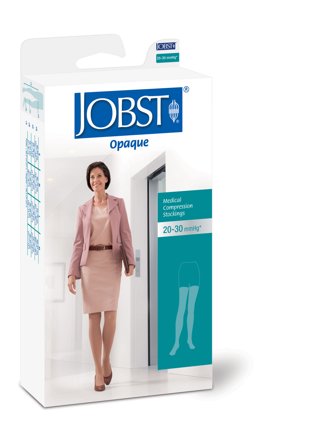 Jobst Opaque klasse 2 lårstrømpe sort str M, 1 par