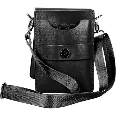 Saksbeholder i skinn for frisører - Saksbeholder med belte - Frisørverktøypose for frisører og barberere (svart) 1 stk