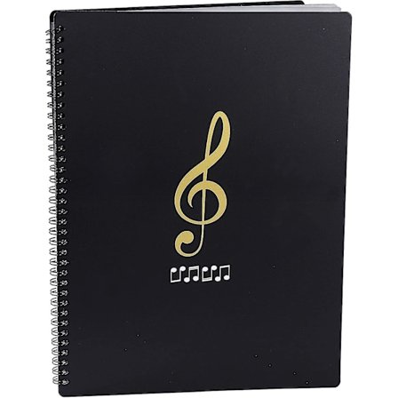 Musikkmappe for noter, A4-papir, dokumentmappe, oppbevaring, 30 lommer, nøkkel