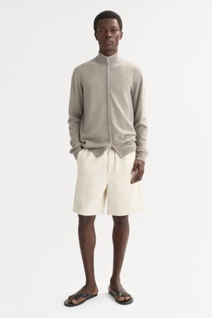 Soft Goat - Men's Full Zip - M - Greige