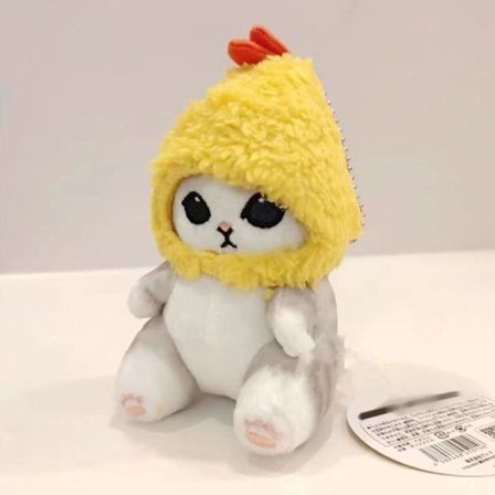 Mofusand Tecknad Katt Nyckelring Docka, Söt PP Bomull Gosedjur, 10 cm Hänge, Officiell IP-Licens, Friterad Räka