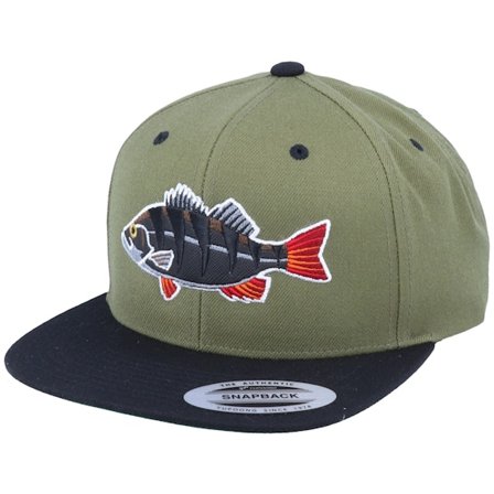 Skillfish - Verde snapback Gorra - Perch Black Applique Olive/Black Snapback @ Hatstore