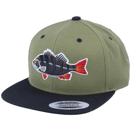 Skillfish - Verde snapback Cappellino - Perch Black Applique Olive/Black Snapback @ Hatstore