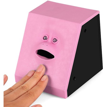 Myntspisende ansiktsbøsse Automatisk spareboks Sensor Gris