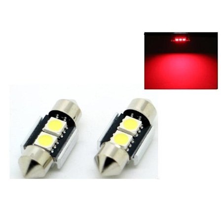 Canbus 31mm Røde Led Flomlys SV8.5