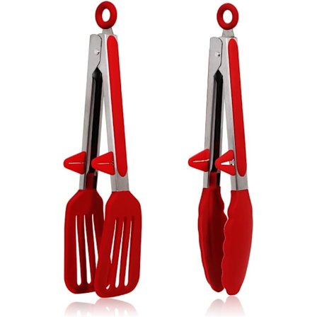 Liukumattomat silikonipihdit 9 tuumaa, 2 kpl:n setti, elintarviketurvalliset, lämmönkestävät keittiöön ja grilliin