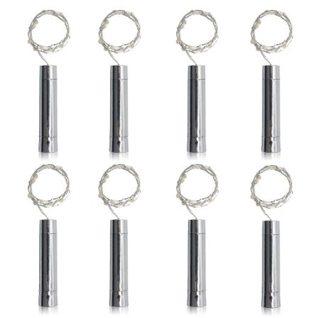 8-pakning 20 LED-vinflaskekorklys AA-batteridrevet 2 meter