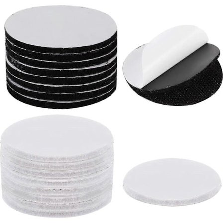 20 par runde selvklæbende velcrobånd, 6 cm dobbeltsidet velcro ekstra stærk