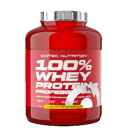 Valleprotein Scitec Nutrition 100% Whey Protein Professional 2350 g, Lemon Cheesecake - Bodyman.dk