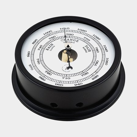Barometer Autonautic Pacific B120N, Ø110/120 mm, sort aluminium