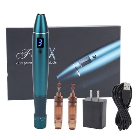 Justerbar LED elektrisk microneedling-penn for hudpleie