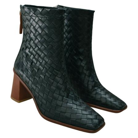 Alohas, West Braided Leather Boots Czarny, Kobieta, Rozmiar: 38 EU