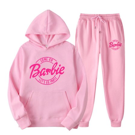 Barbie Huppari + Housut Asu Collegepaita Housut Urheiluvaatteet Naisille pinkki—max