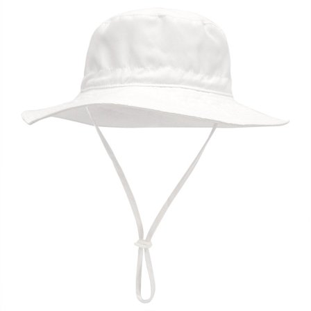 Baby solhatt, 0-3 måneder baby solhatt, baby solhatt for jenter, baby bøttehatt, unisex, hodeomkrets 44-46 cm, Hvit