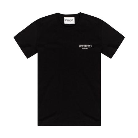 Iceberg, Logo T-shirt Zwart, Heren, Maat:S,Katoen